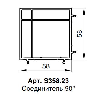 Угловой соединитель 90 градусов RED MAX 58серия шт=6,5м