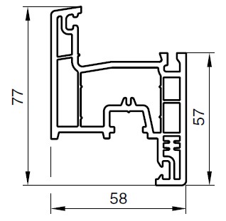 Профиль NOVOLINE TENDER 2023 58-3К, створка Z 77, 6.5 м