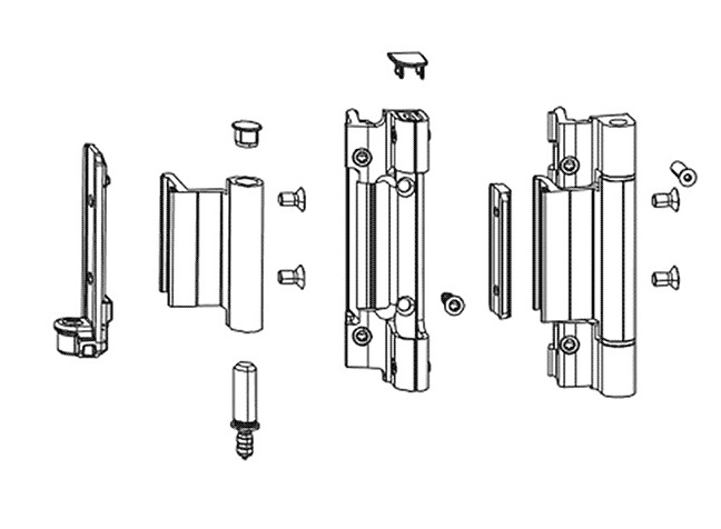 Петли поворотные Alu 540-10 DE (130кг) к-т чер. 9005 728734