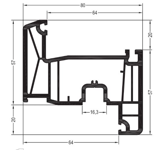 ИНТЕЛИО 80 Створка Z57 шт=6м